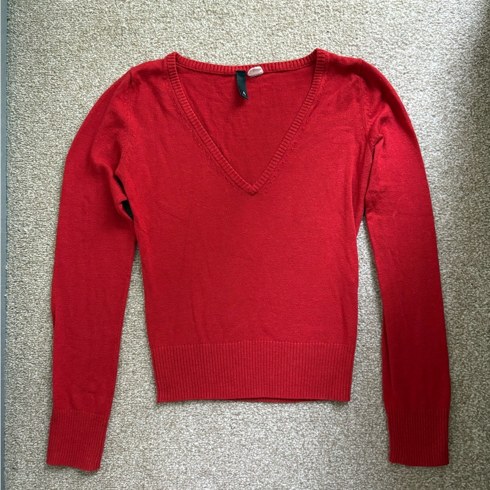 H&M Red V-Neck Women’s Sweater